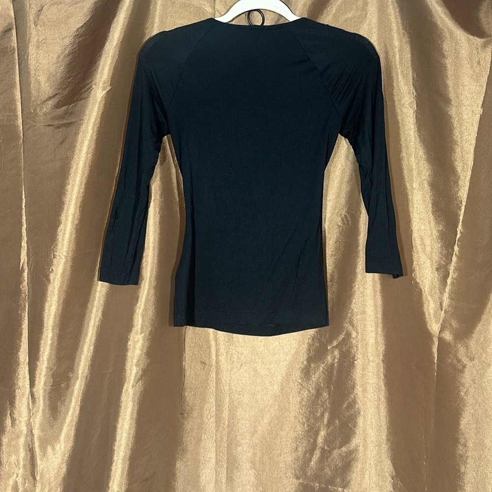 Banana Republic Black Long Sleeve Blouse Casual Dinner Top - Picture 3 of 6